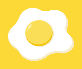 fried egg on white background