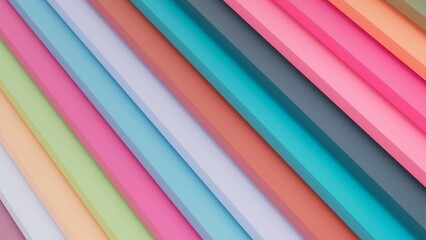 colorful lines on 45 angle 3d illustration background.