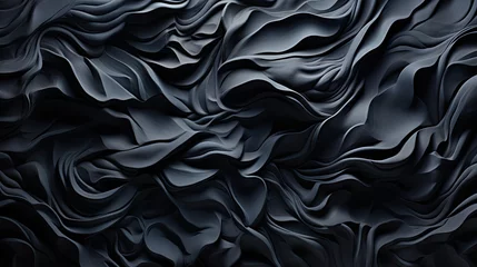 Meubelstickers black charcoal wallpaper shaped like a wave can be use for can be used for presentations background luxury, elegant, modern © zanderdesk