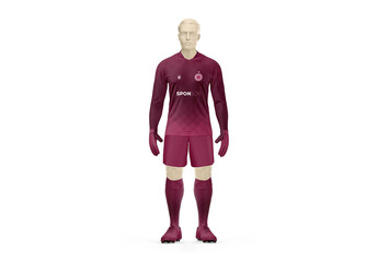 Men_s Full Soccer Goalkeeper Open Stub Neck Mockup - Front