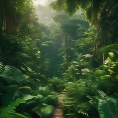A pixelated jungle where the foliage is made of intricate binary patterns1