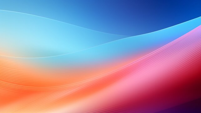 Blur color gradient background. abstract design. Defocused blue pink orange glowing smooth stripes texture creative art illustration with free space.