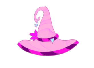 Pink witch hat with decoration