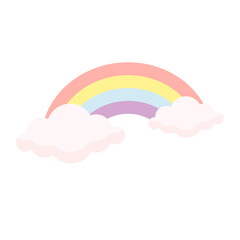 Vector rainbow with cloud vector illustrator
