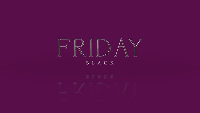 Elegance Black Friday text on purple gradient, motion abstract business, modern, promo and holidays style background