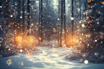 Fototapeta premium shiny shine light beautiful light spark snowy shining abstract background textured snow night Beautiful background winter snowy texture christmas bokeh forest fantasy shiny forest abstract gradient