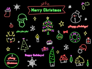 Fototapeta na wymiar かわいいクリスマスの手描き風イラスト素材
