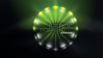 Circles with bright neon shiny light effects, abstract background wallpaper design