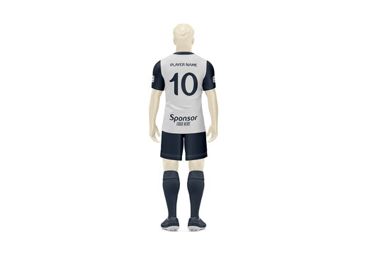 Men Full Soccer Kit Mockup - Back