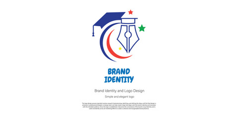 education and study logo design for graphic designer or web developer