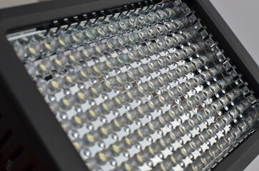 Zoom in on a panel of tiny LED lights, revealing their sleek design and ability to illuminate accurately.