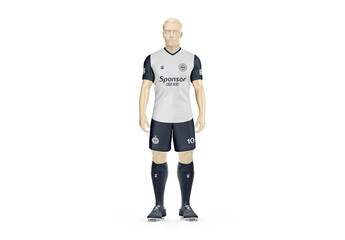 Men Full Soccer Kit Mockup - Front - V Neck