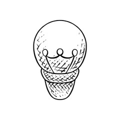 Lamp hand drawn Illustration in engraving style