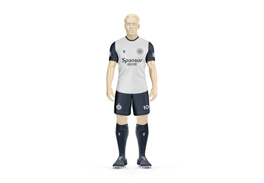 Men Full Soccer Kit Mockup - Front - Crew Neck