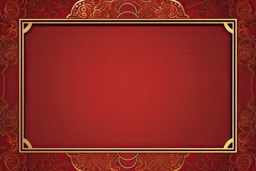 Chinese red background with gold frame 