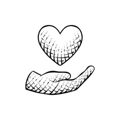 Offering Love hand drawn Illustration