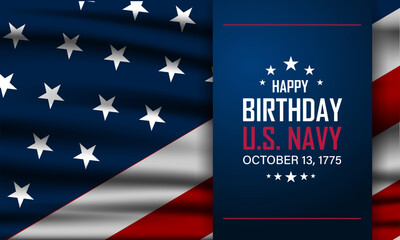 Happy  Birthday US Navy October 13 background Vector Illustration 