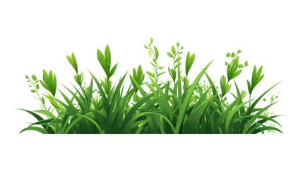 Grass illustration in white background, AI generated Image