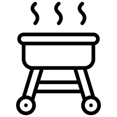 barbecue icon illustration design with outline