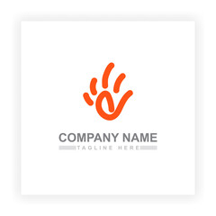 Orange footprints and G letter logo design on white background suitable for your business logo needs. Vector