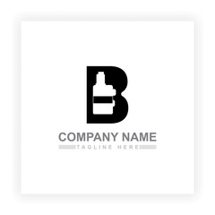 Letter B and electronic cigarette simple alphabet Logo design suitable for business and company logos