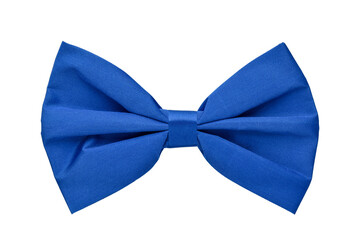 Blue bow tie isolated cutout on transparent
