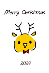 トナカイのおしゃれなクリスマスカードのデザイン