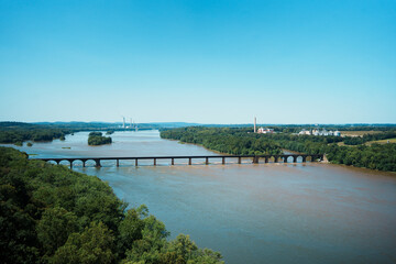 Fototapeta na wymiar View of the Susquehanna River from Schulls Rock in York County, Pennsylvania