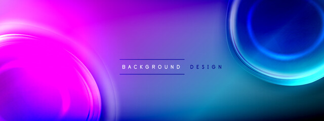 Circles lines and bubbles on bright glowing effect gradient with light and shadow effects. Dynamic interplay of light, shadow and depth. Futuristic and rhythmic technology design