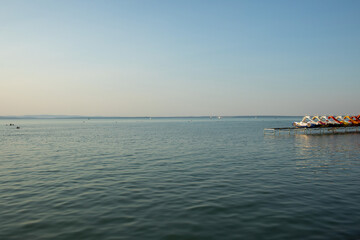 Fototapeta premium View of the Lake Balaton in the evening.Summer season.