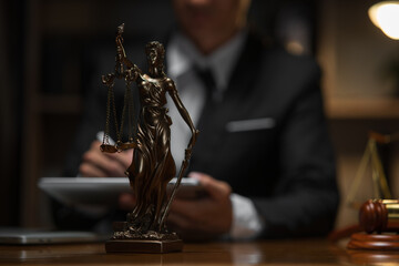 Lawyers having  Concepts of  Legal services at the law office work Legal advice online on computer labor law