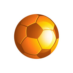 Vector golden soccer football ball 3d render illustration isolated