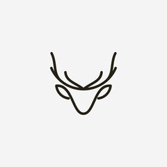 line art deer logo symbol design