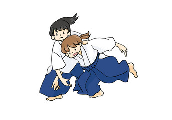 合気道をする女の子