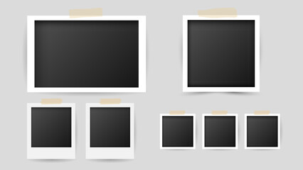 Frame photo isolated on gray background ,  Flat Modern design , Illustration Vector  EPS 10