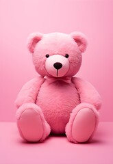 A vibrant and minimalist pop art take on a classic teddy bear, capturing the essence of childhood playfulness.
