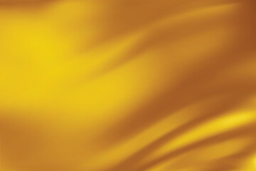 Close-up texture of dark yellow silk. Deep Yellow fabric smooth texture surface background. Yellow background, pattern, texture, template. 3D vector illustration.