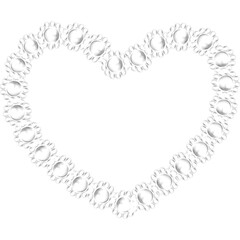 Y2k 3D heart shaped pearl necklace  