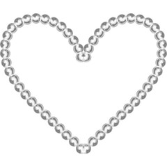 Y2k 3D heart shaped pearl necklace  