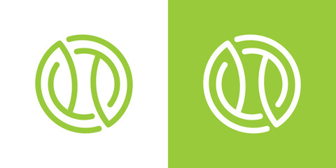 The logo design has baseball elements combined with leaves and made in a line style, making the logo look abstract