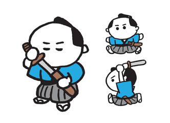 子どもみたいな丸っこくてかわいい侍