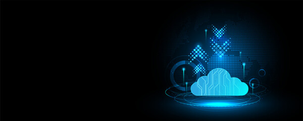 Abstract background image, cloud storage concept, data transfer, high tech communication network