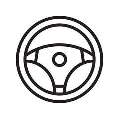 Steering wheel icon. Car, auto vector line icon. Automobile, machine, drive symbol. Linear style sign for mobile concept and web design. Wheel symbol illustration.
