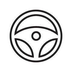 Steering wheel icon. Car, auto vector line icon. Automobile, machine, drive symbol. Linear style sign for mobile concept and web design. Wheel symbol illustration.