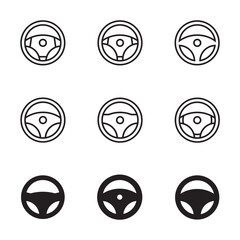 Steering wheel icon. Car, auto vector line icon. Automobile, machine, drive symbol. Linear style sign for mobile concept and web design. Wheel symbol illustration.