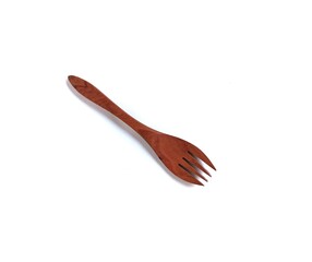 wooden fork isolated on white