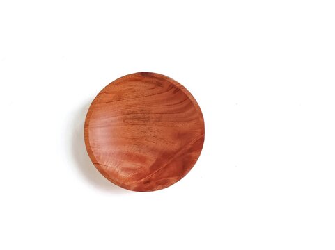 wooden plate isolated on white
