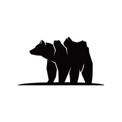 Obraz premium bear with mountain logo 