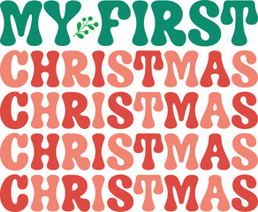 christmas retro svg design and eps file