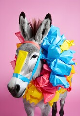 Fiesta with a Pinjata Donkey: A Pop Art Tribute to Mexican Traditions